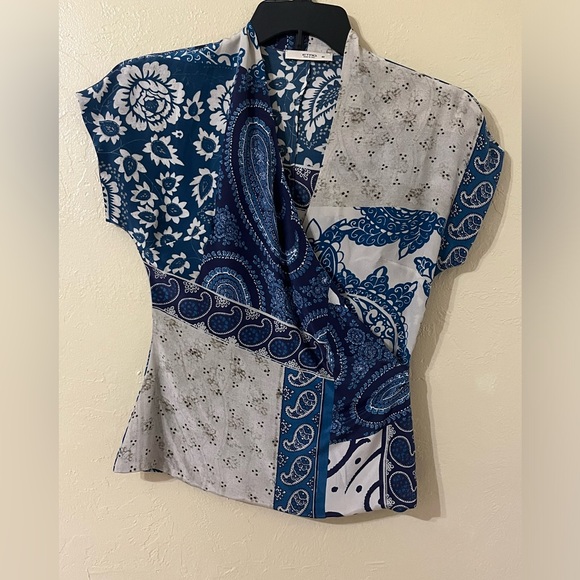 Etro Tops - Etro Silk faux wrap style paisley floral top size 42 US size 6